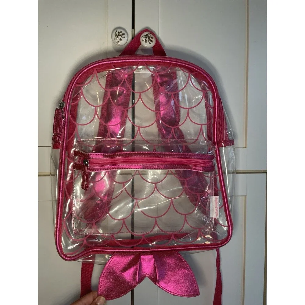 Stephen Joseph Clear Mermaid Backpack Girls School Book Bag Stadium Shinny NEW